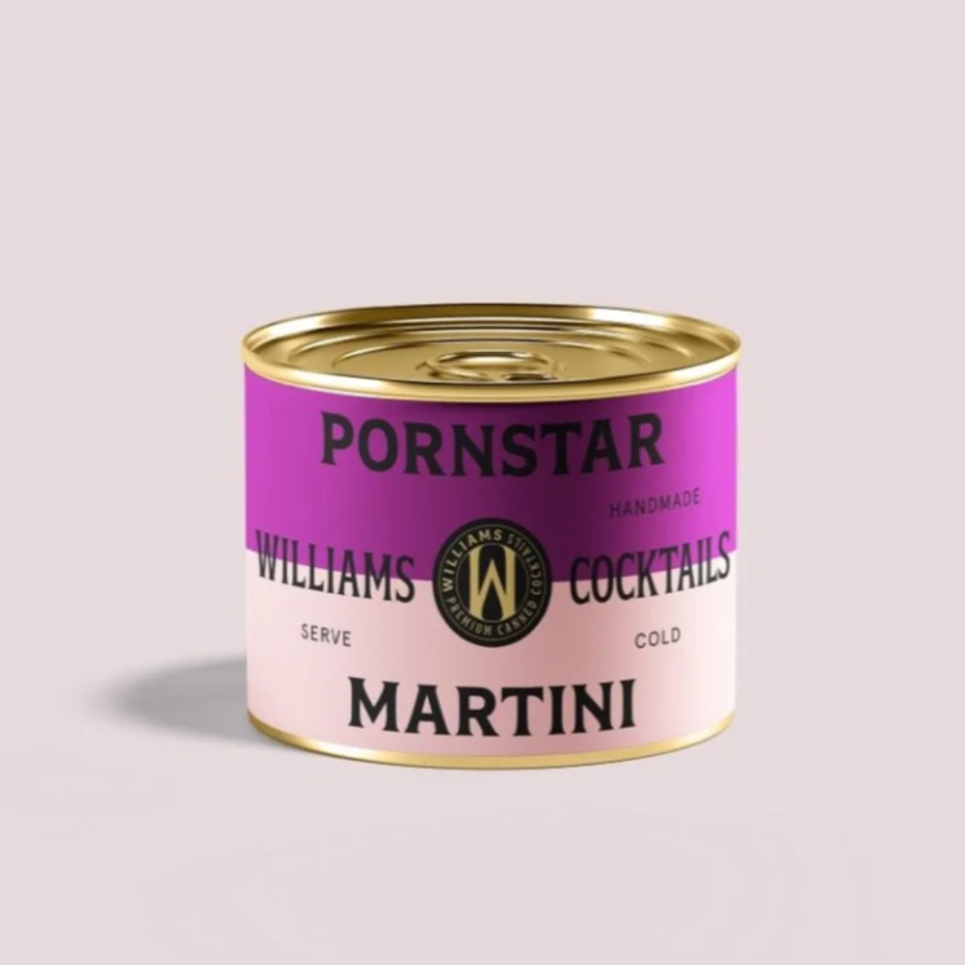 Pornstar Martini cocktail in blik