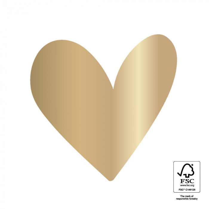 Stickers - Gouden hart - 10 stuks